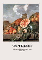 Watermelon, Pineapple and Other Fruits by Albert Eckhout – Botanical Illustration Art Print