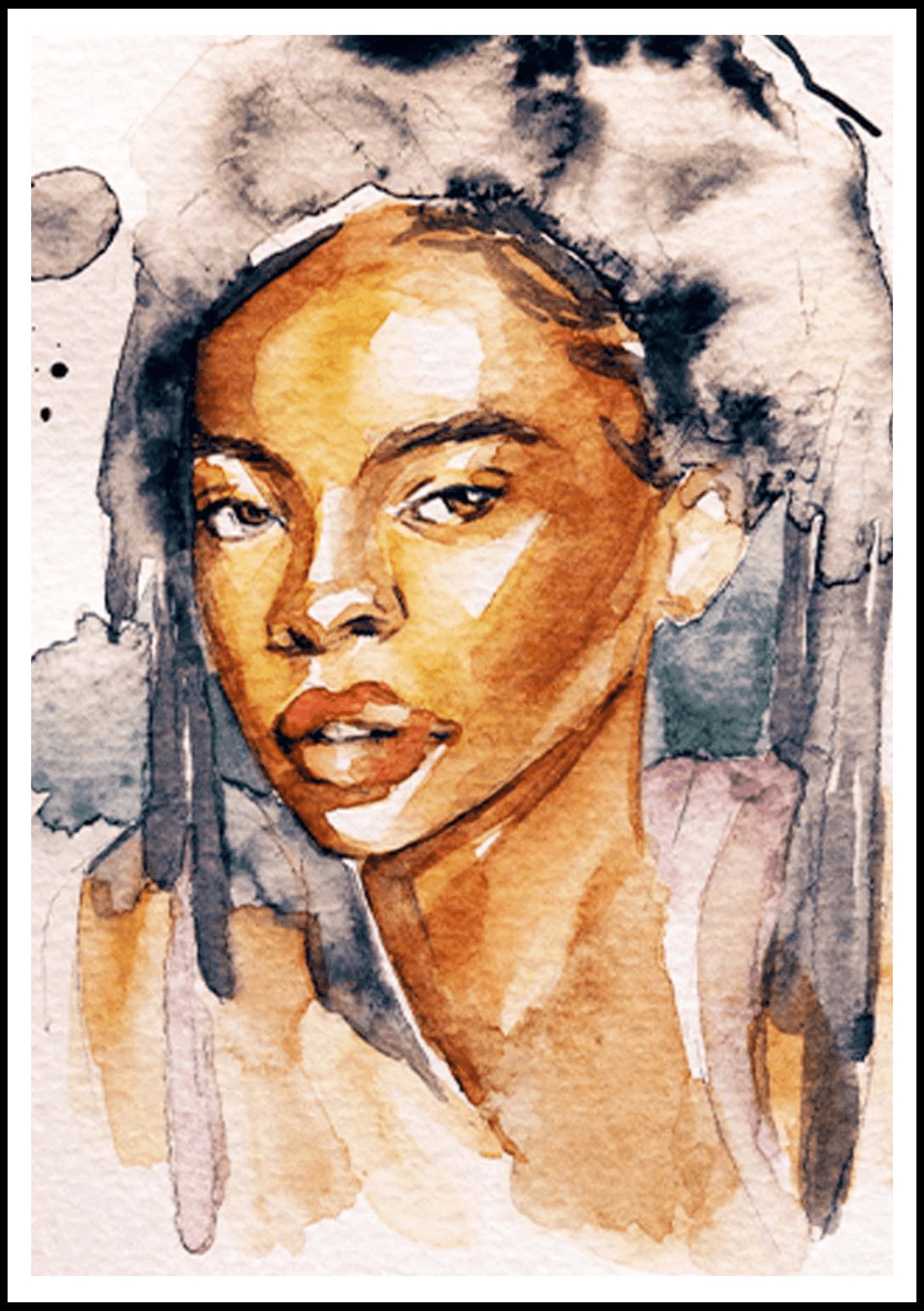 "Watercolour Woman No 1 Poster - Hakyarts"