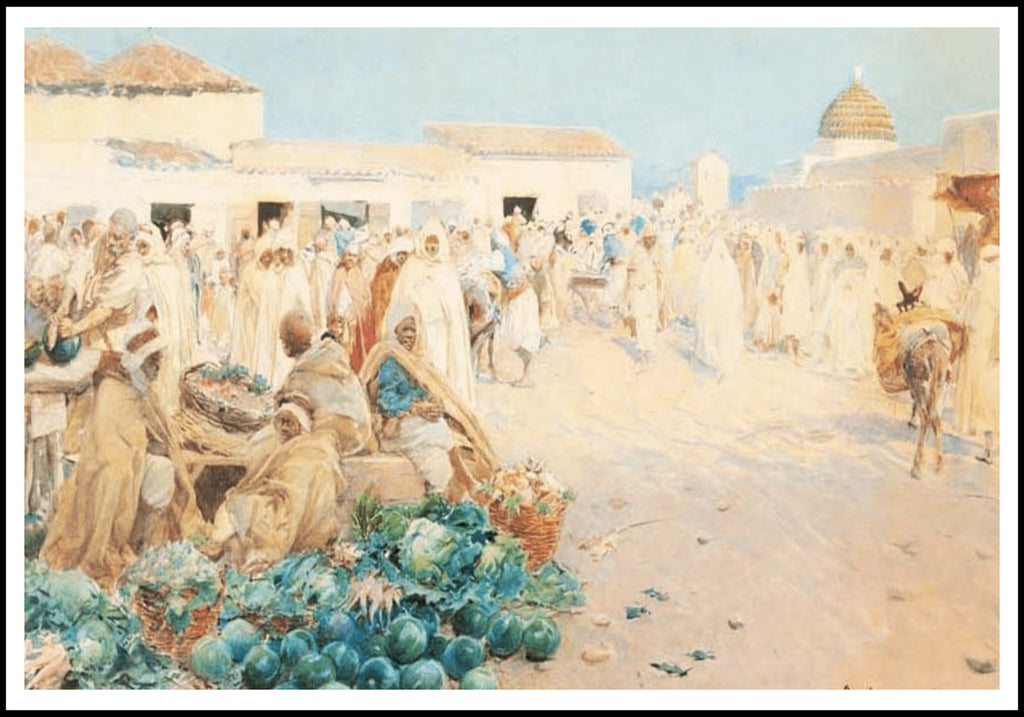 "Gustavo Simoni - A Busy Market 'North Africa' - Hakyarts"