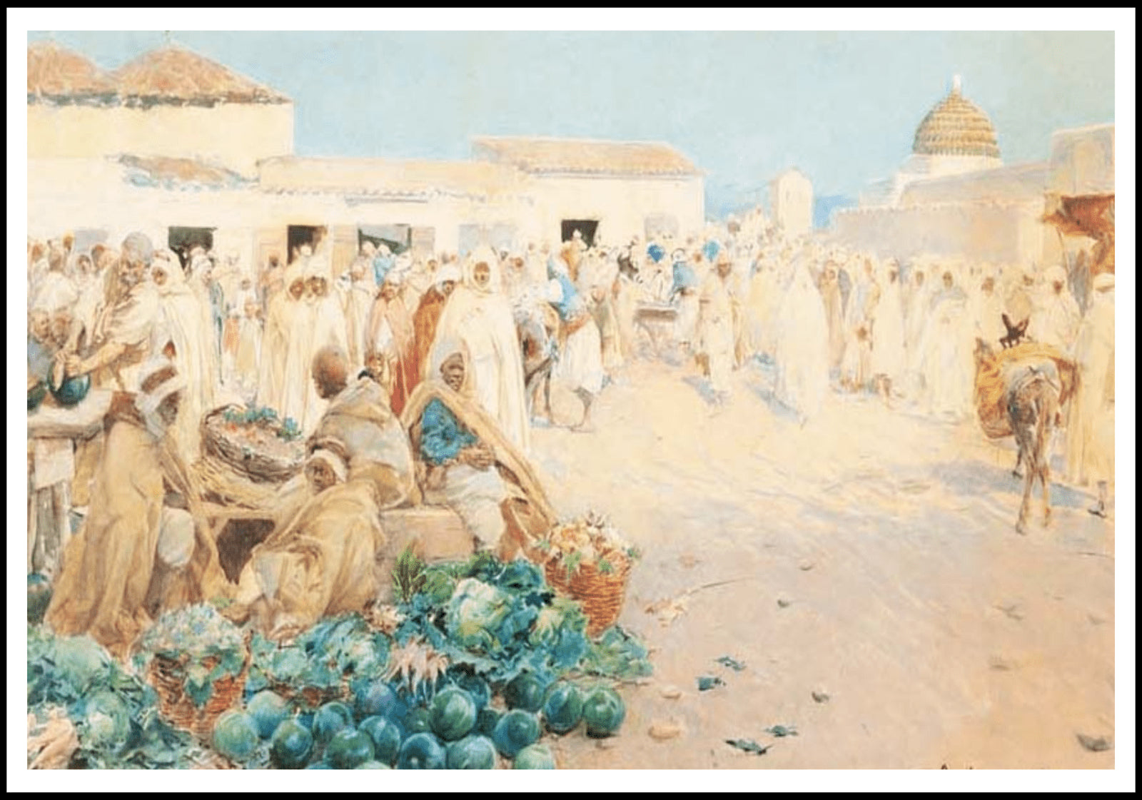 "Gustavo Simoni - A Busy Market 'North Africa' - Hakyarts"