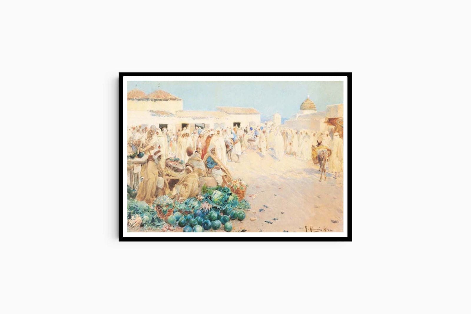 "Gustavo Simoni - A Busy Market 'North Africa' - Hakyarts"