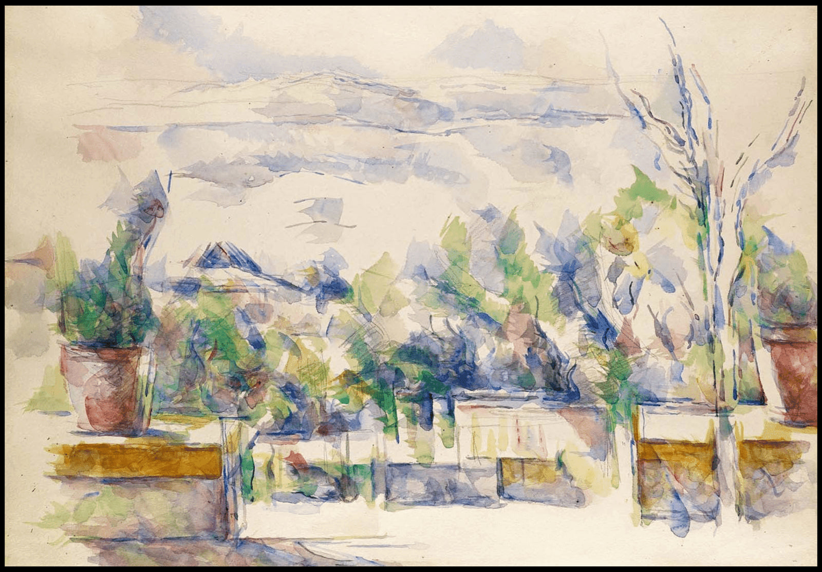 "Paul Cezanne - The Terrace at the Garden at Les Lauves - Hakyarts"