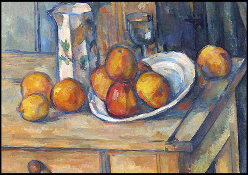 "Paul Cezanne - Still Life with Milk Jug and Fruit - Hakyarts"