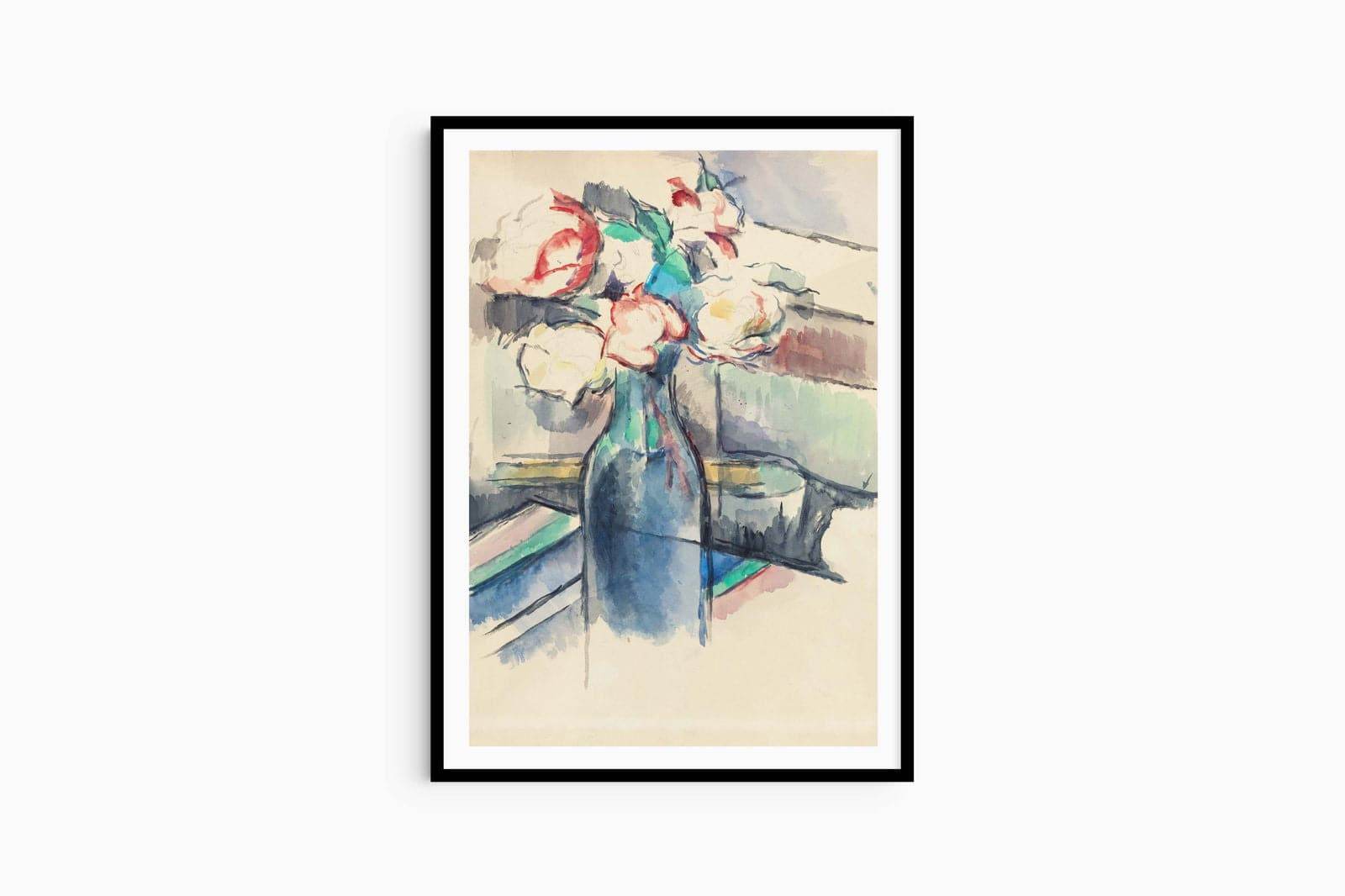 "Paul Cezanne - Roses in a Bottle - Hakyarts"