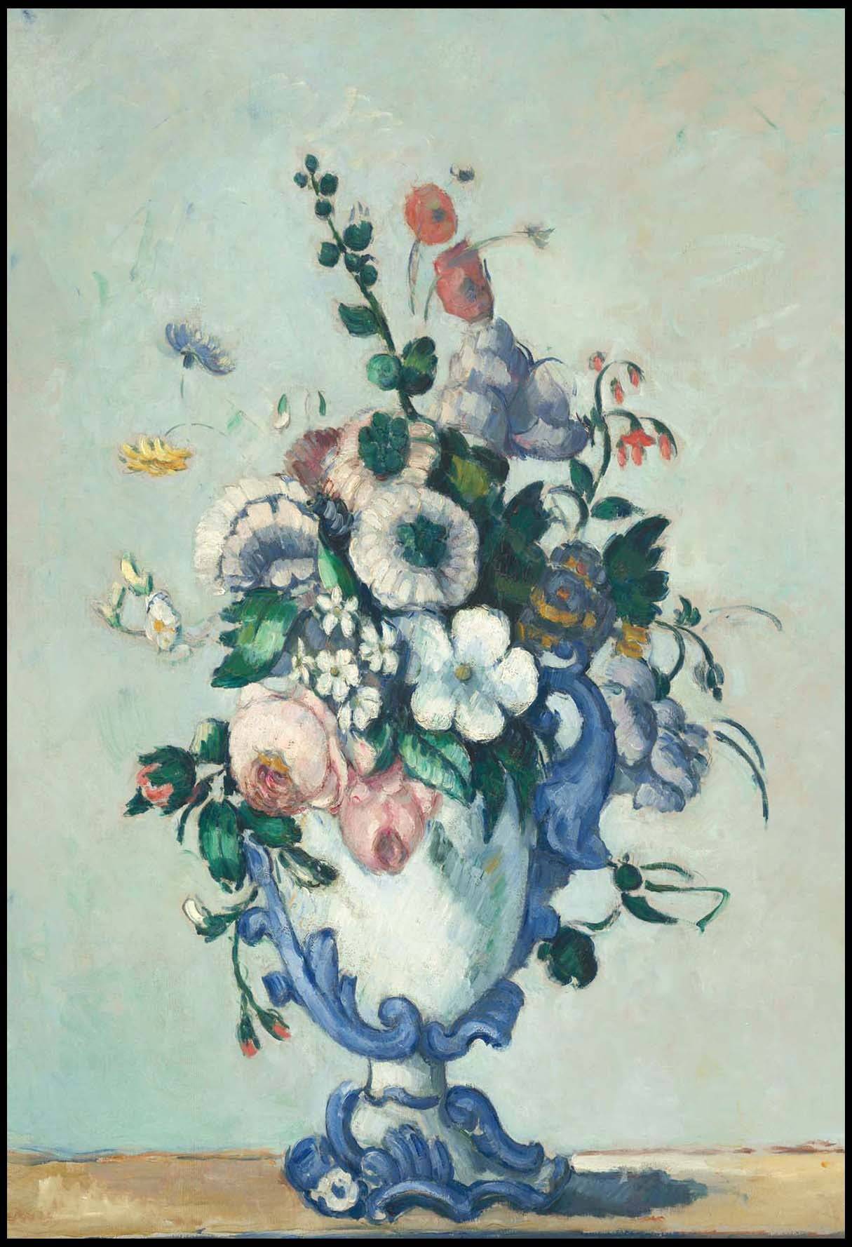 "Paul Cézanne - Flowers in a Rococo Vase"