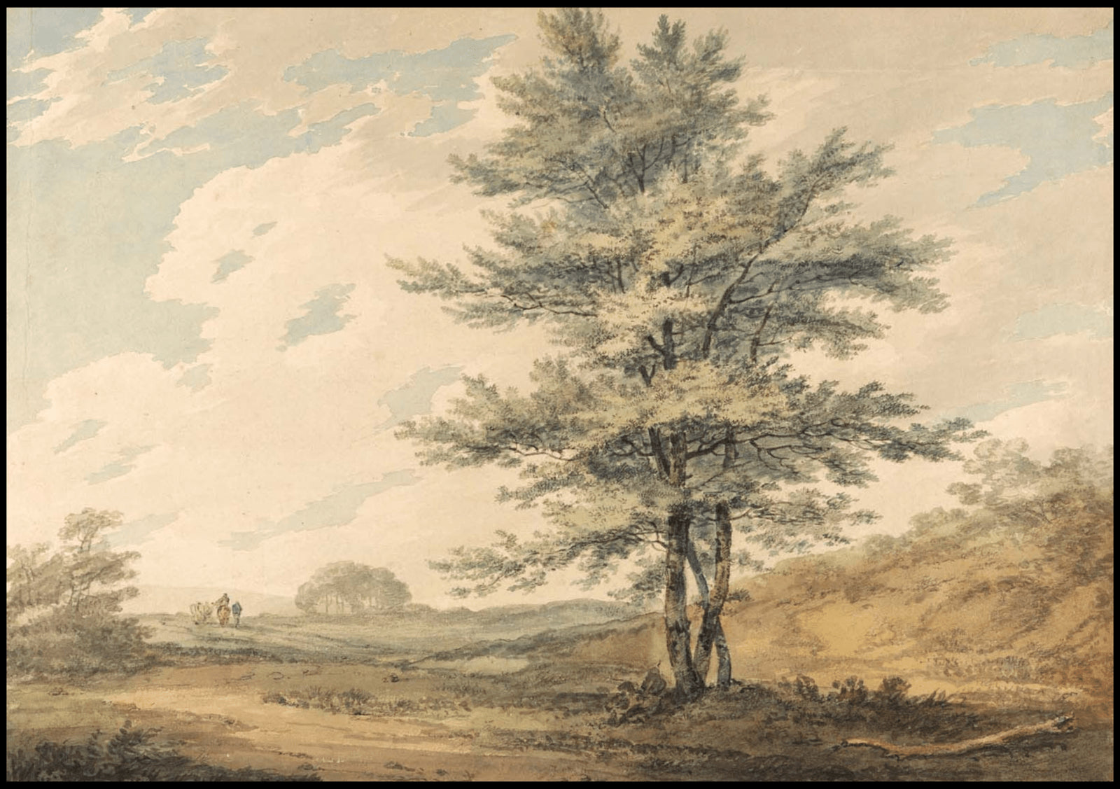 "William Turner - Landscape with Trees and Figures"