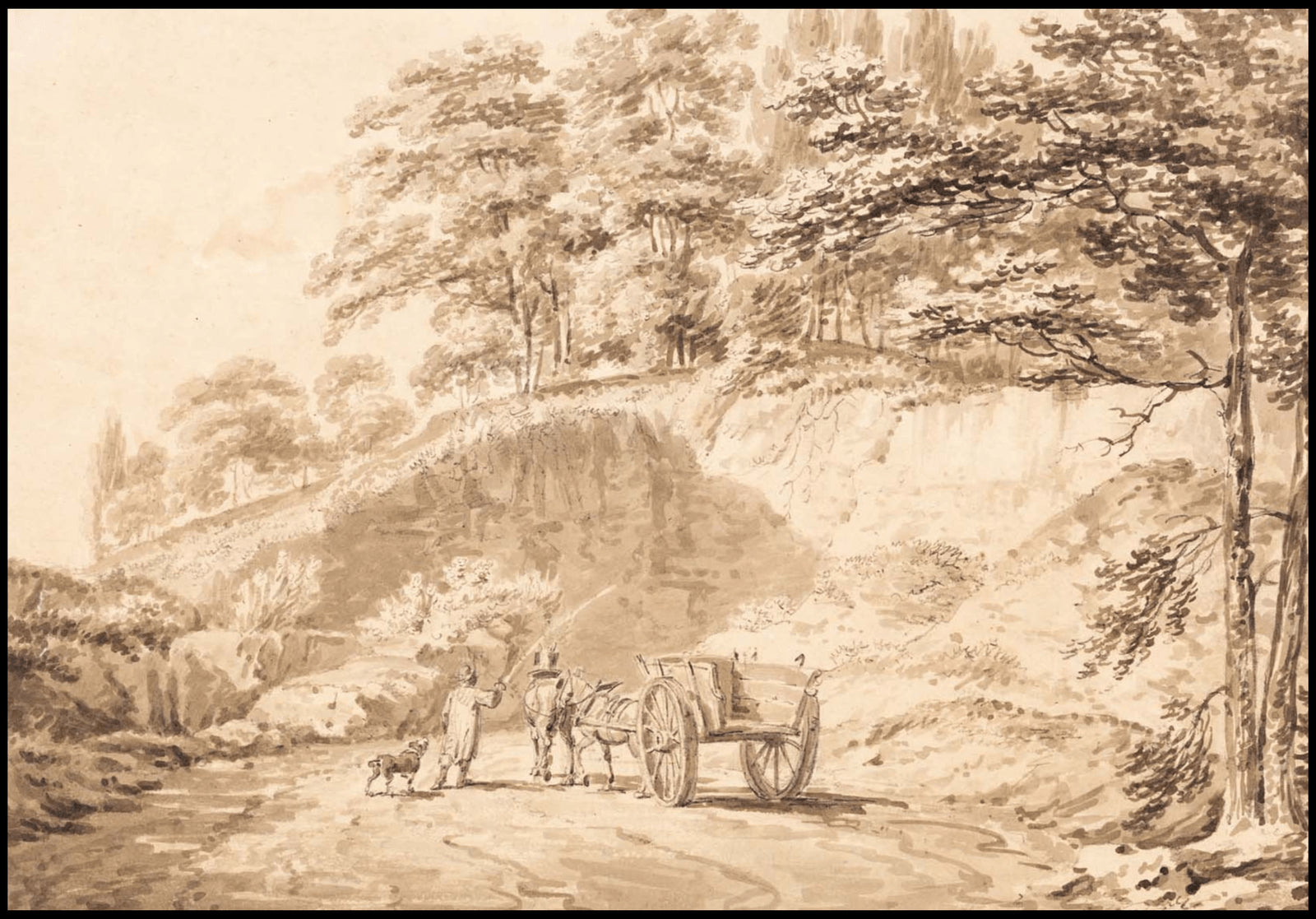 "William Turner - Man with Horse and Cart Entering a Quarry"