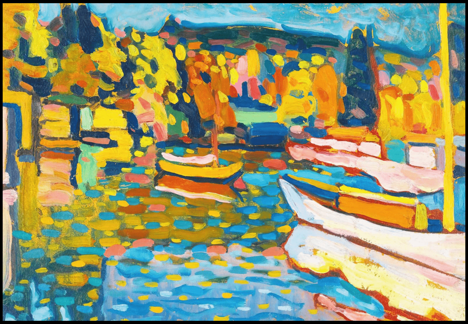 "Wassily Kandinsky - Study For Autumn Landscape With Boats"