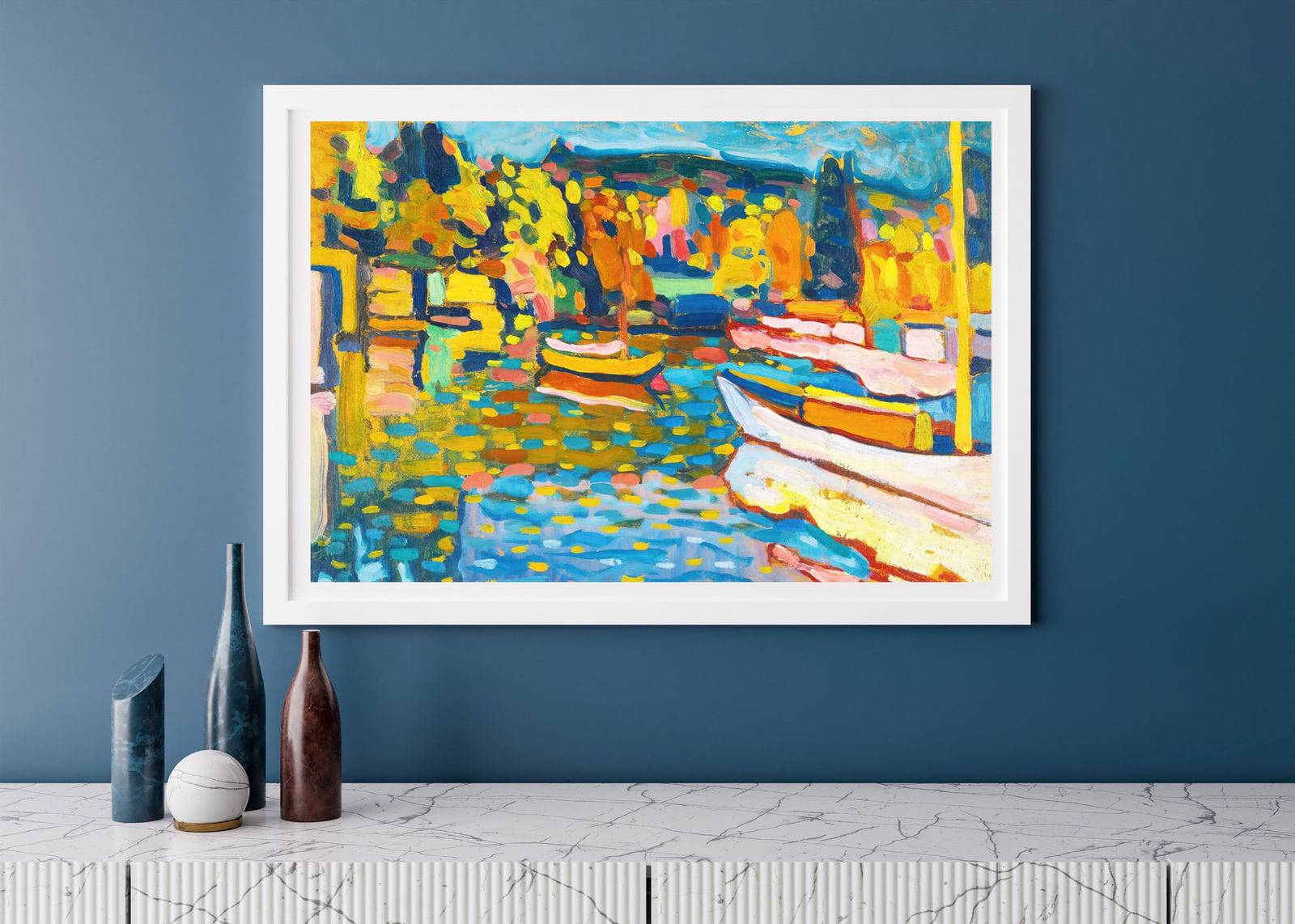 "Wassily Kandinsky - Study For Autumn Landscape With Boats"