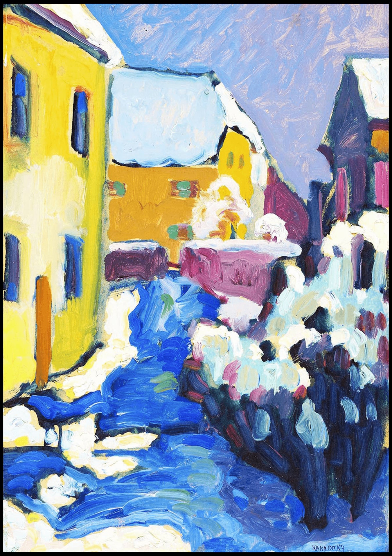 "Wassily Kandinsky - Cemetery and Rectory in Kochel"