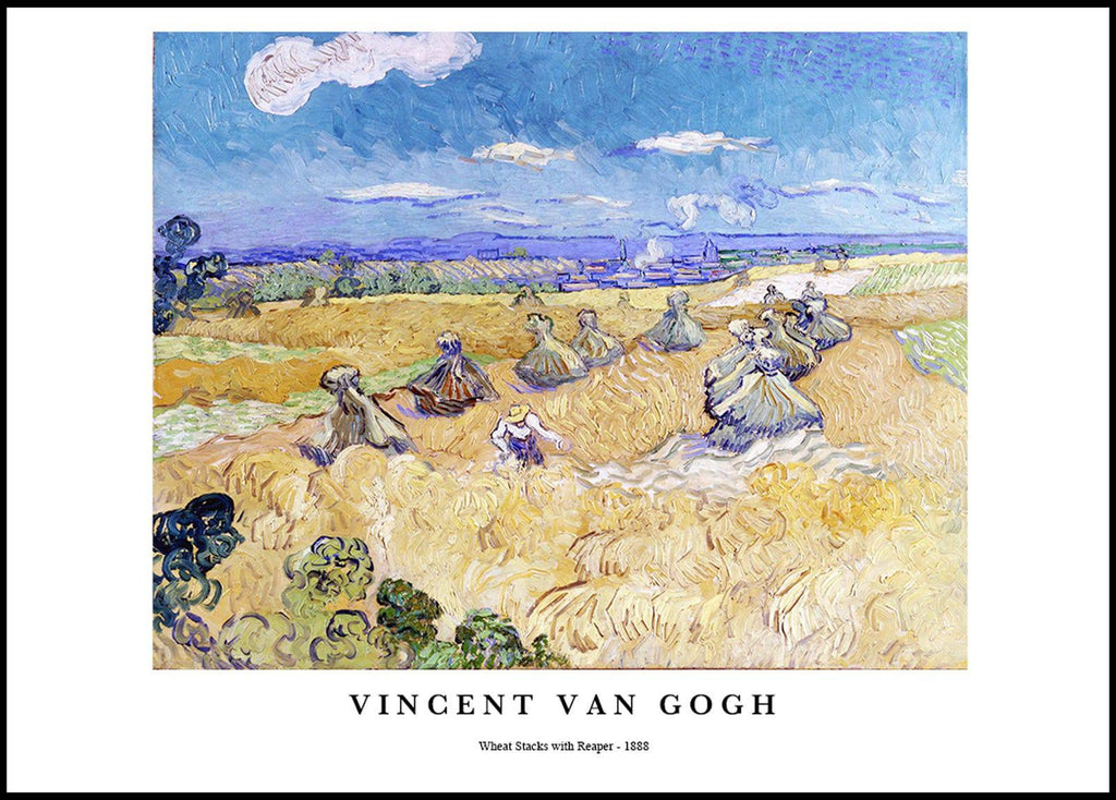 "Vincent Van Gogh - Wheat Stacks with Reaper Poster"