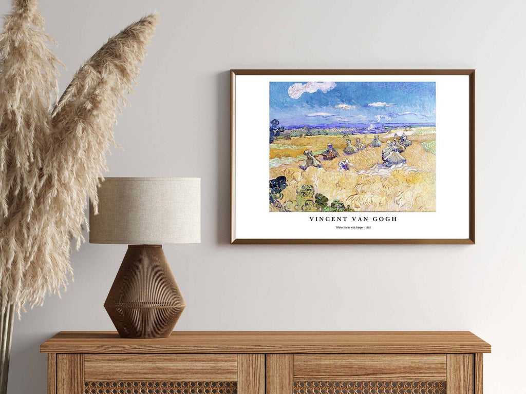 "Vincent Van Gogh - Wheat Stacks with Reaper Poster"