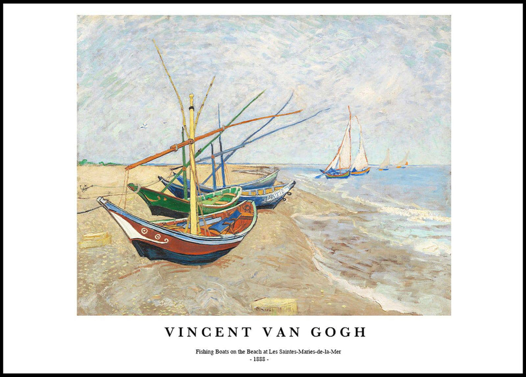 "Vincent Van Gogh - Fishing Boats on the Beach Poster"