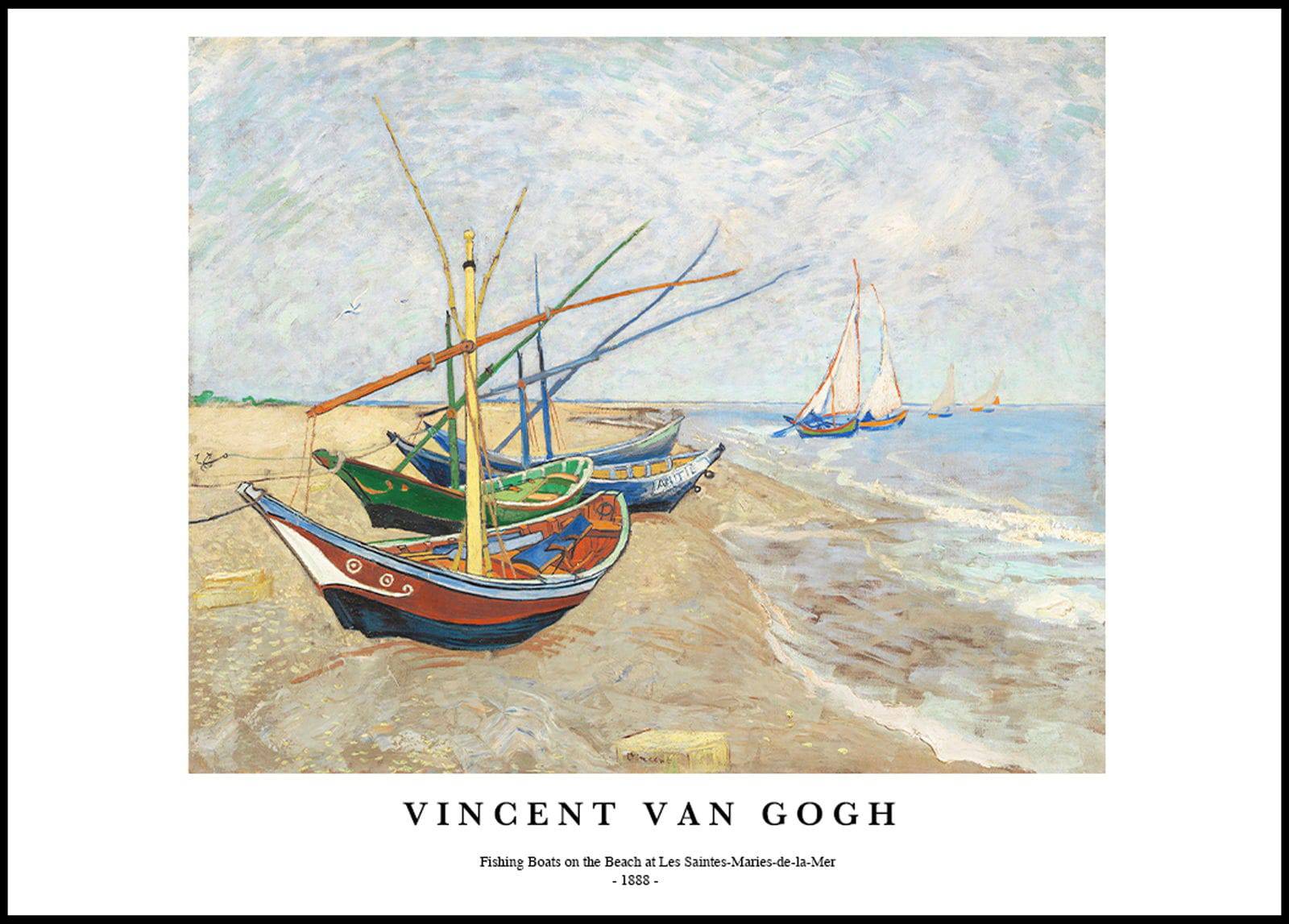 "Vincent Van Gogh - Fishing Boats on the Beach Poster"
