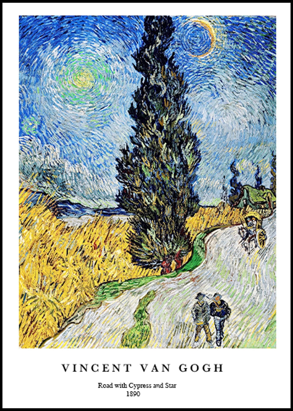 "Vincent Van Gogh - Road with Cypress and Star Poster"
