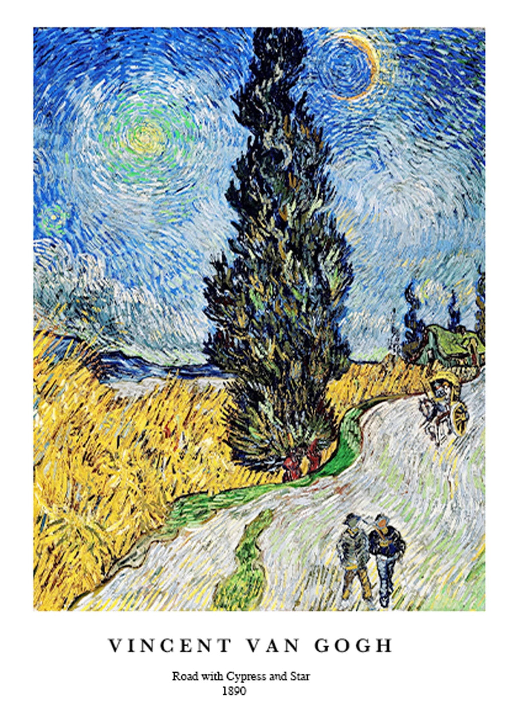 "Vincent Van Gogh - Road with Cypress and Star Poster"