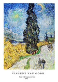 "Vincent Van Gogh - Road with Cypress and Star Poster"