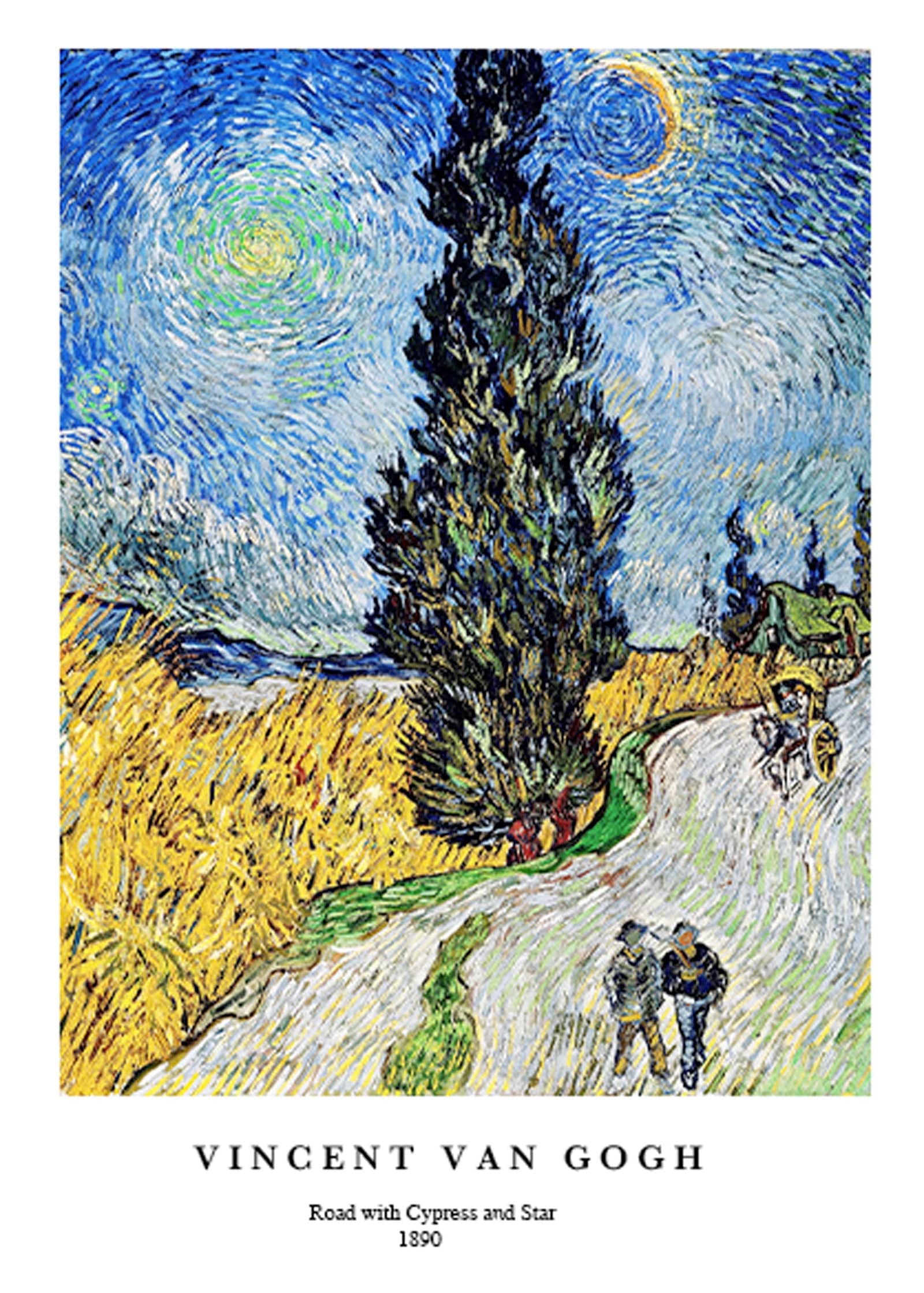 "Vincent Van Gogh - Road with Cypress and Star Poster"