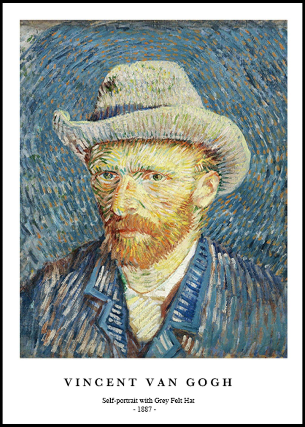 "Vincent Van Gogh - Self-Portrait with Grey Felt Hat Poster"