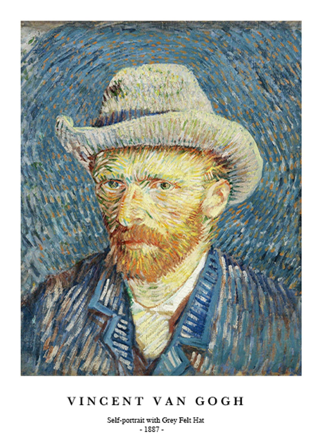 "Vincent Van Gogh - Self-Portrait with Grey Felt Hat Poster"
