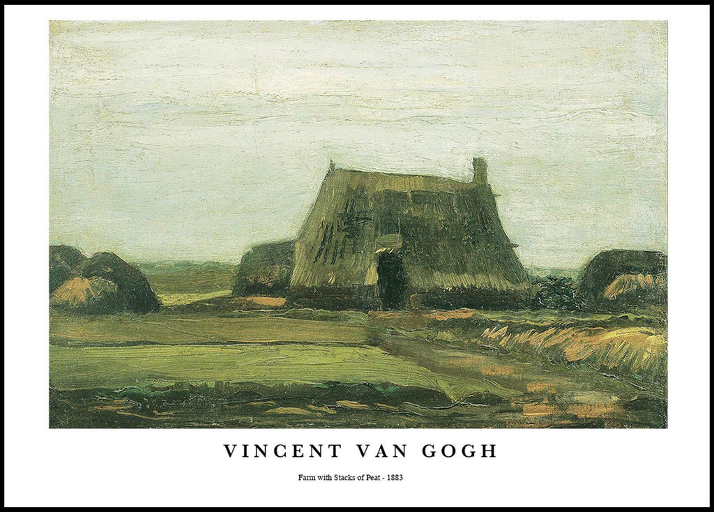 "Vincent Van Gogh - Farm with Stacks of Peat Poster"