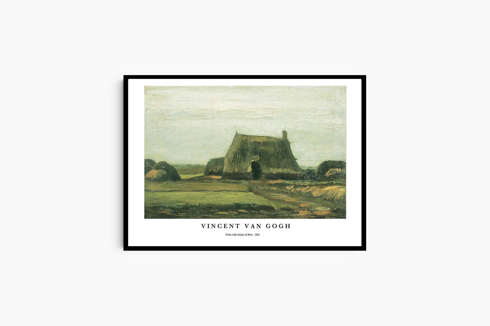 "Vincent Van Gogh - Farm with Stacks of Peat Poster"