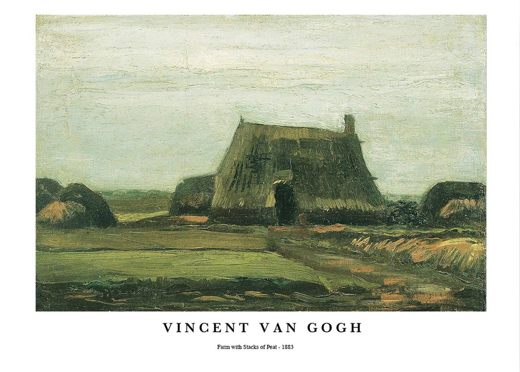 "Vincent Van Gogh - Farm with Stacks of Peat Poster"