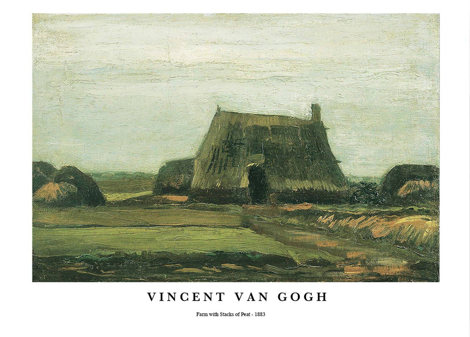"Vincent Van Gogh - Farm with Stacks of Peat Poster"