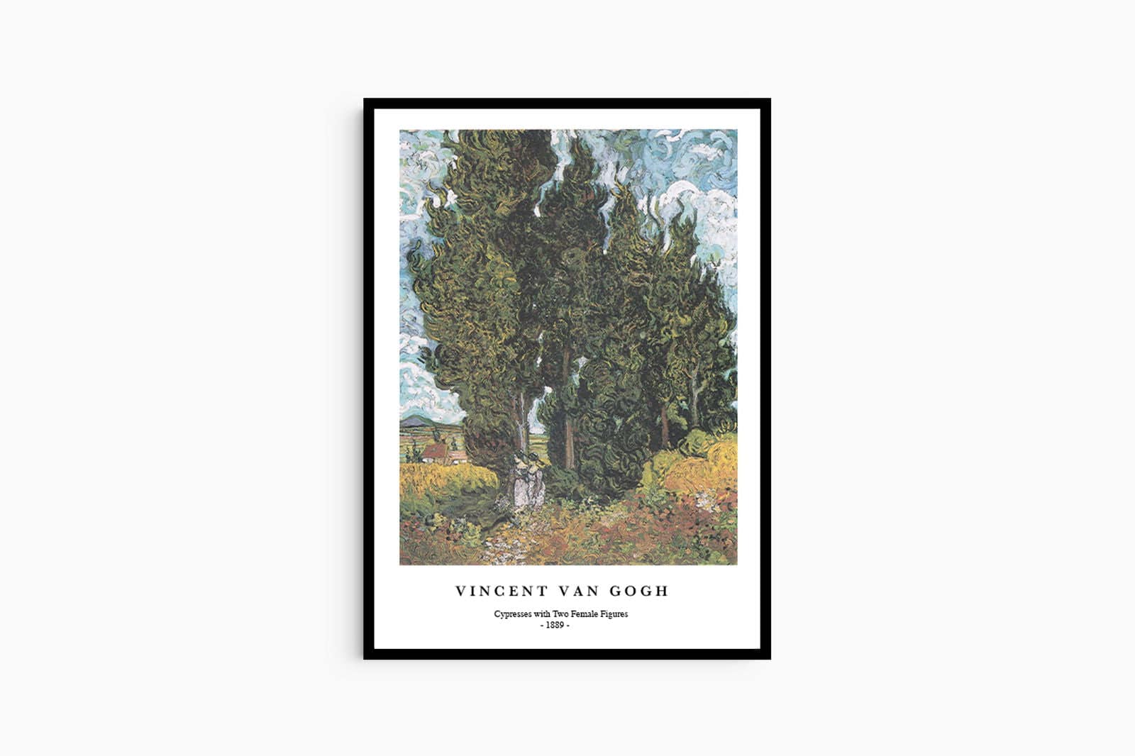 "Vincent Van Gogh - Cypresses with Two Female Figures Poster"