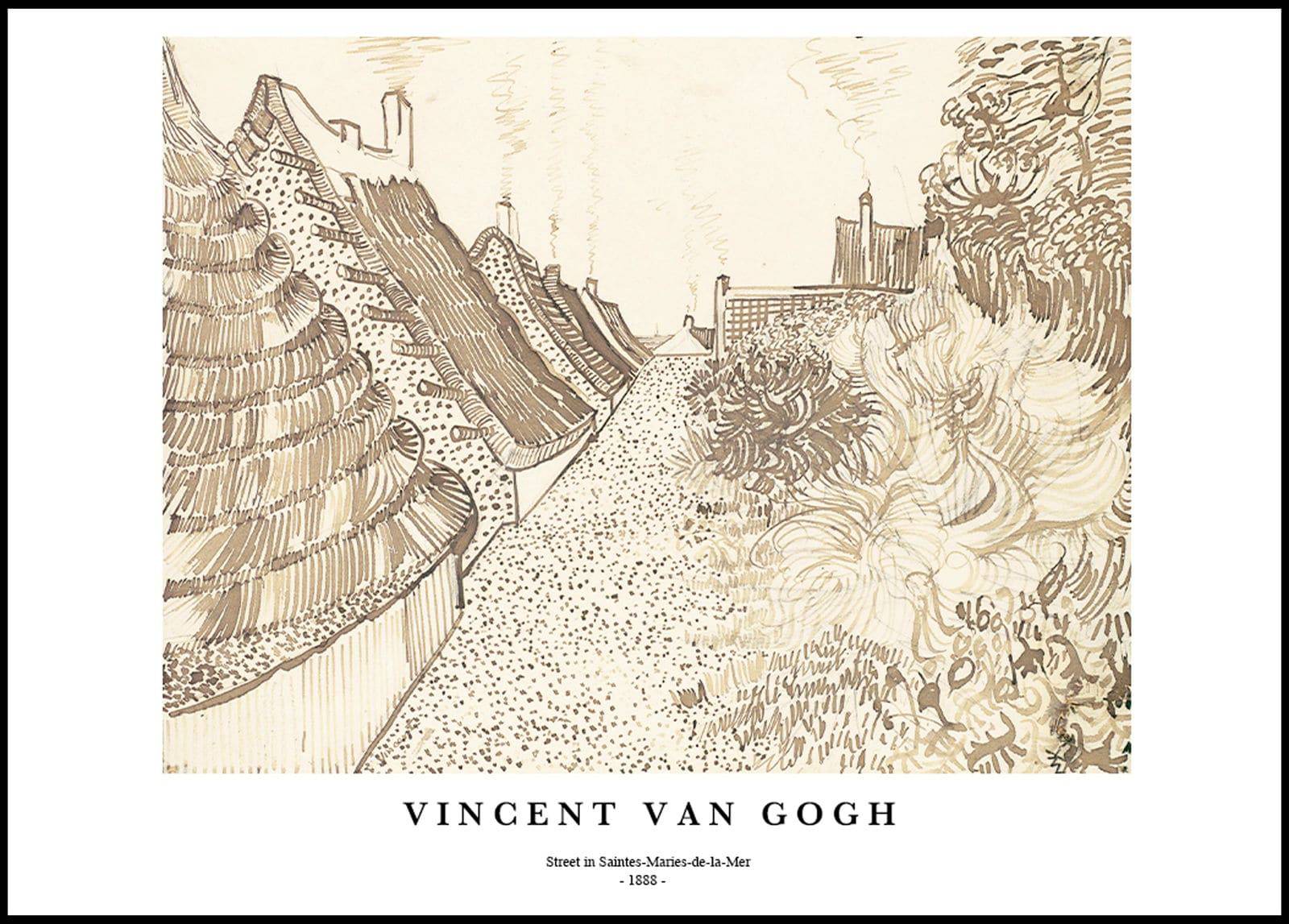 "Vincent Van Gogh - Street in Saintes-Maries-de-la-Mer"