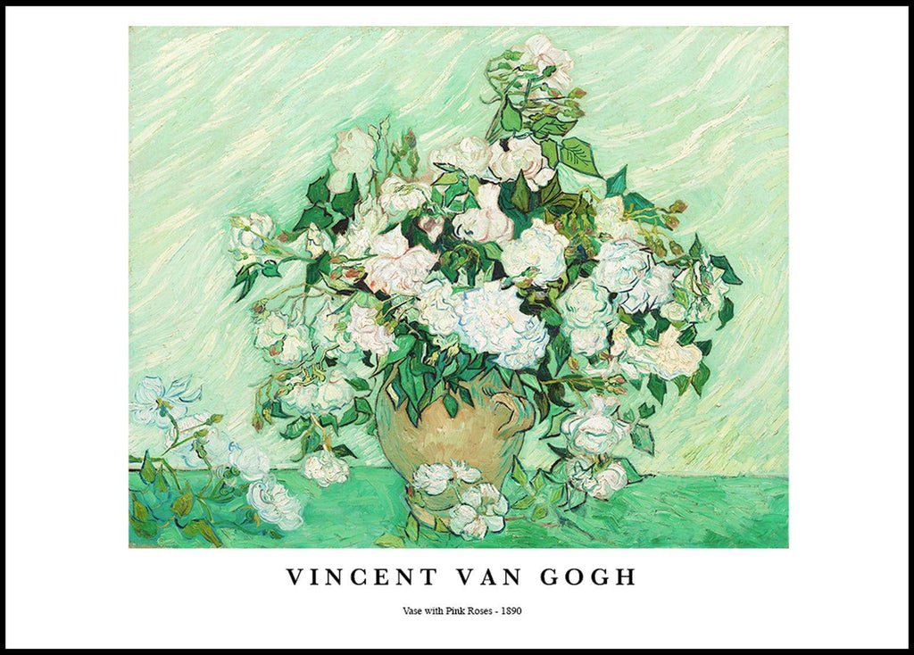 "Vincent Van Gogh - Vase with Pink Roses Poster"