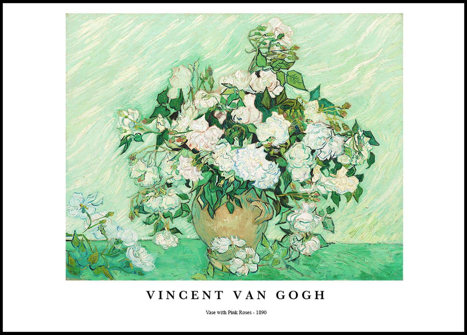 "Vincent Van Gogh - Vase with Pink Roses Poster"
