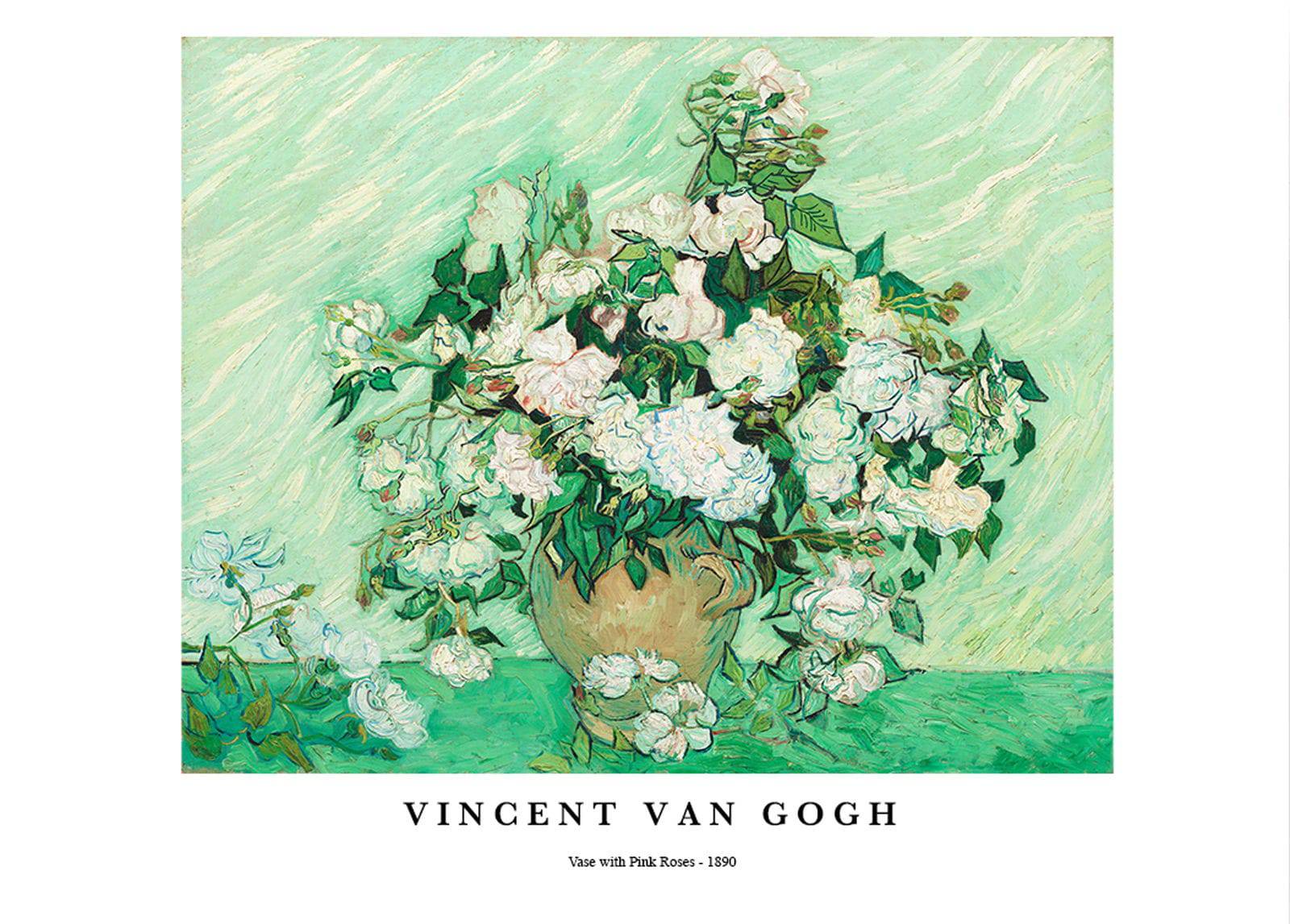 "Vincent Van Gogh - Vase with Pink Roses Poster"