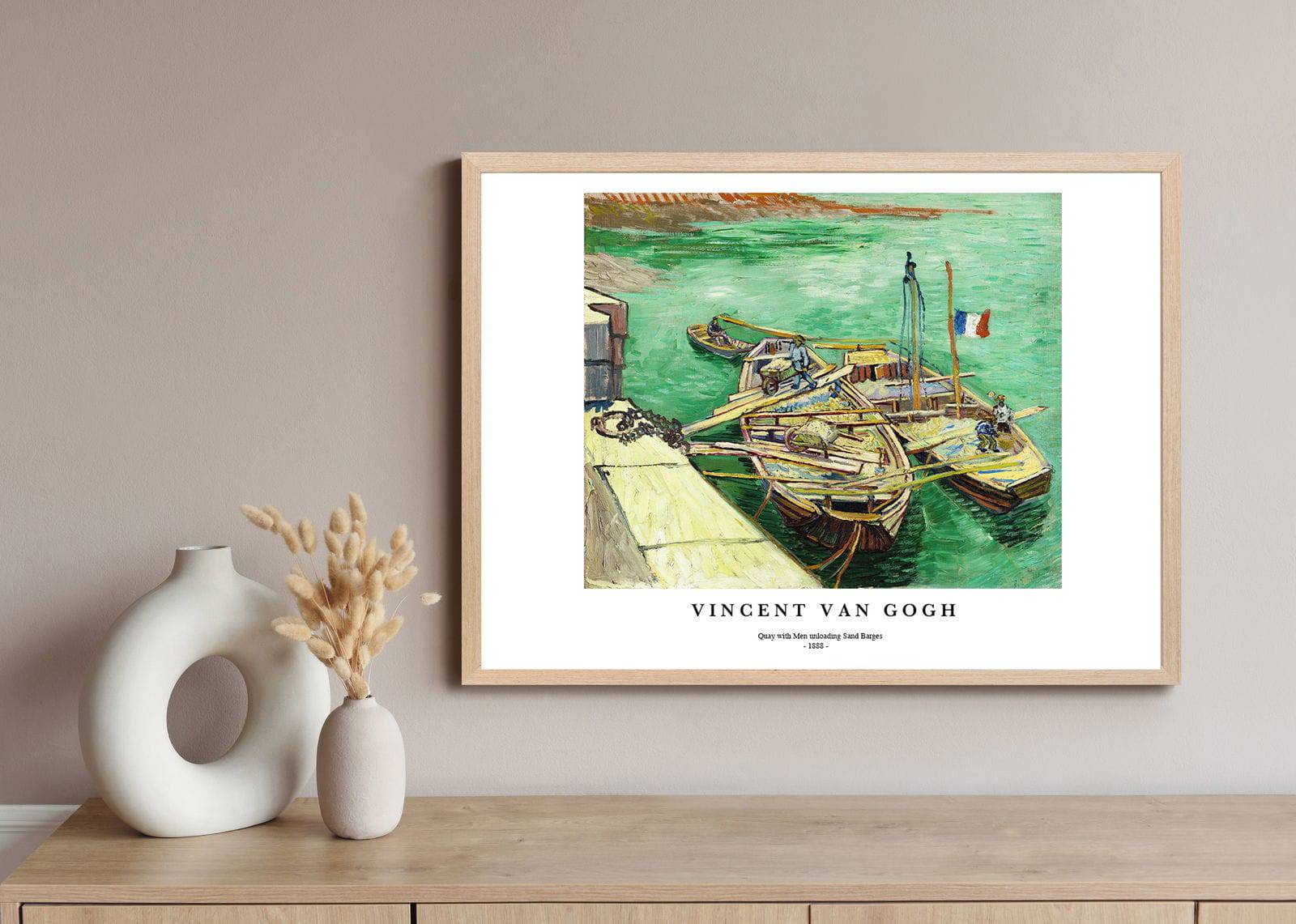 "Vincent Van Gogh - Quay with Men Unloading Sand Barges Poster"