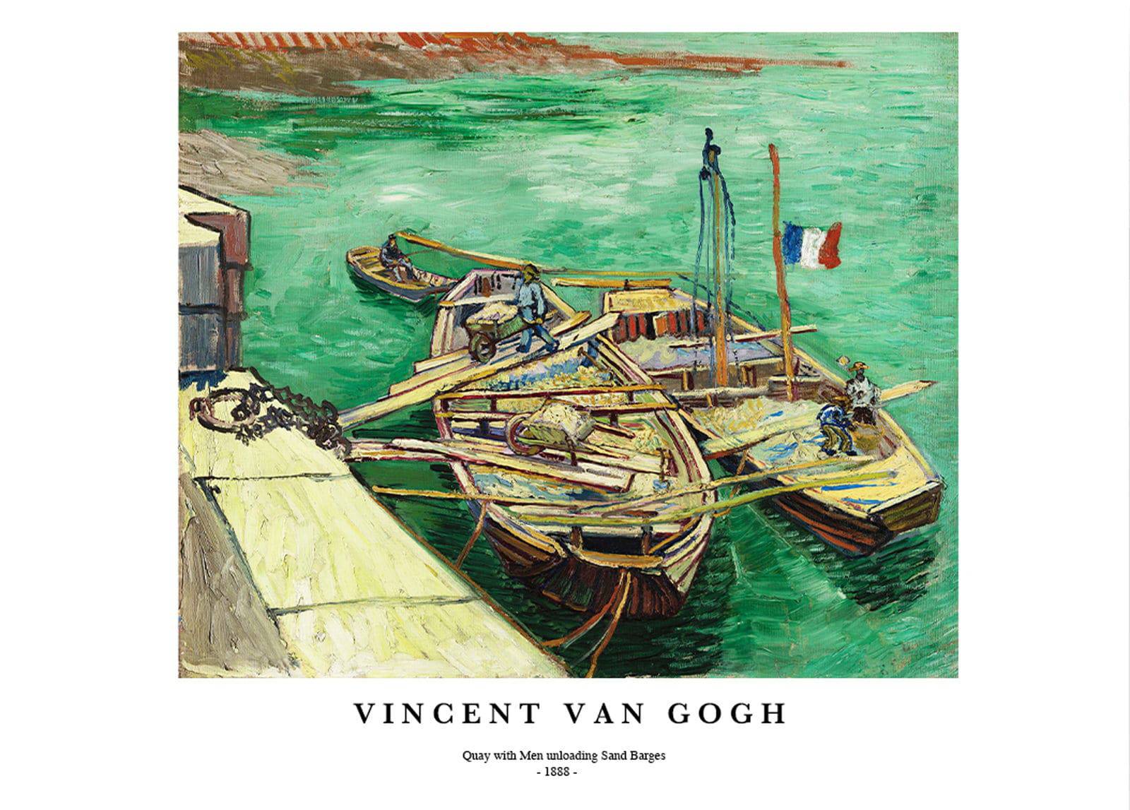 "Vincent Van Gogh - Quay with Men Unloading Sand Barges Poster"