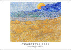 "Vincent Van Gogh - Landscape with Wheat Sheaves and Rising Moon Poster"