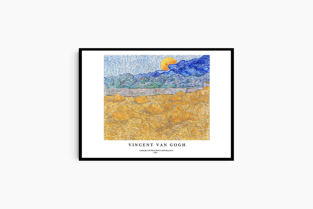 "Vincent Van Gogh - Landscape with Wheat Sheaves and Rising Moon Poster"