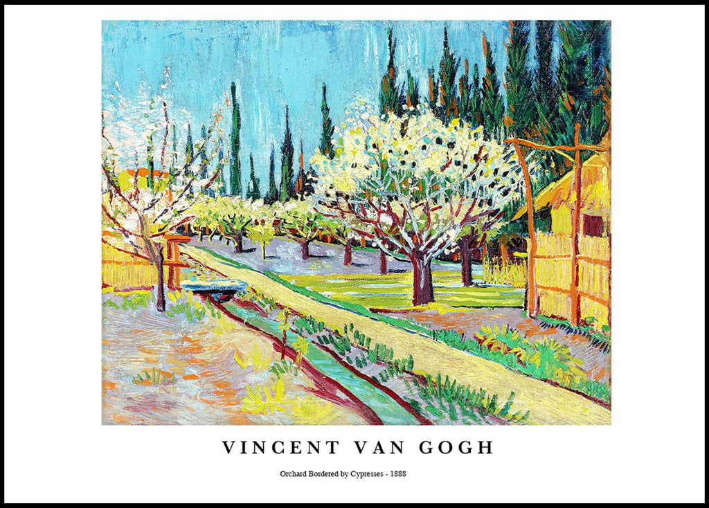 "Vincent Van Gogh - Orchard Bordered by Cypresses Poster"