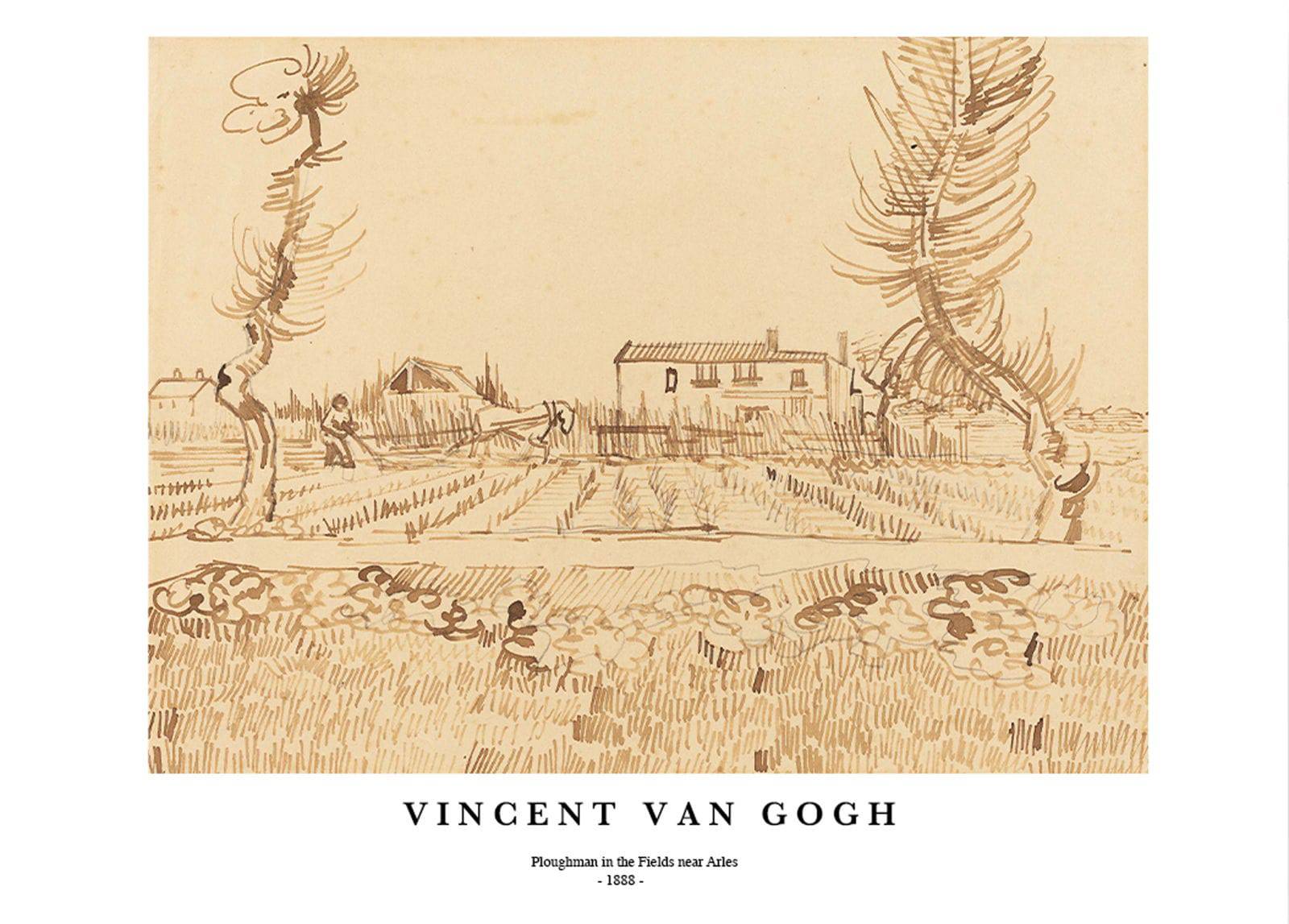 "Vincent Van Gogh - Ploughman in the Fields near Arles Poster"