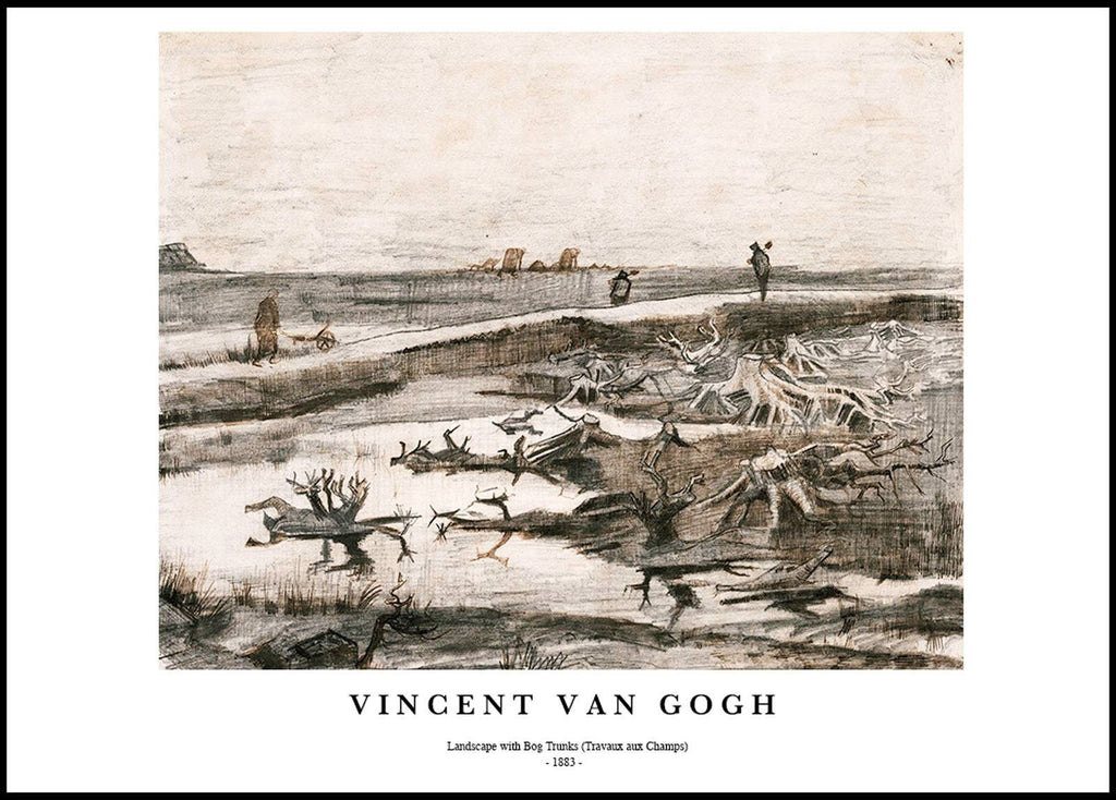 "Vincent Van Gogh - Landscape with Bog Trunks Poster"