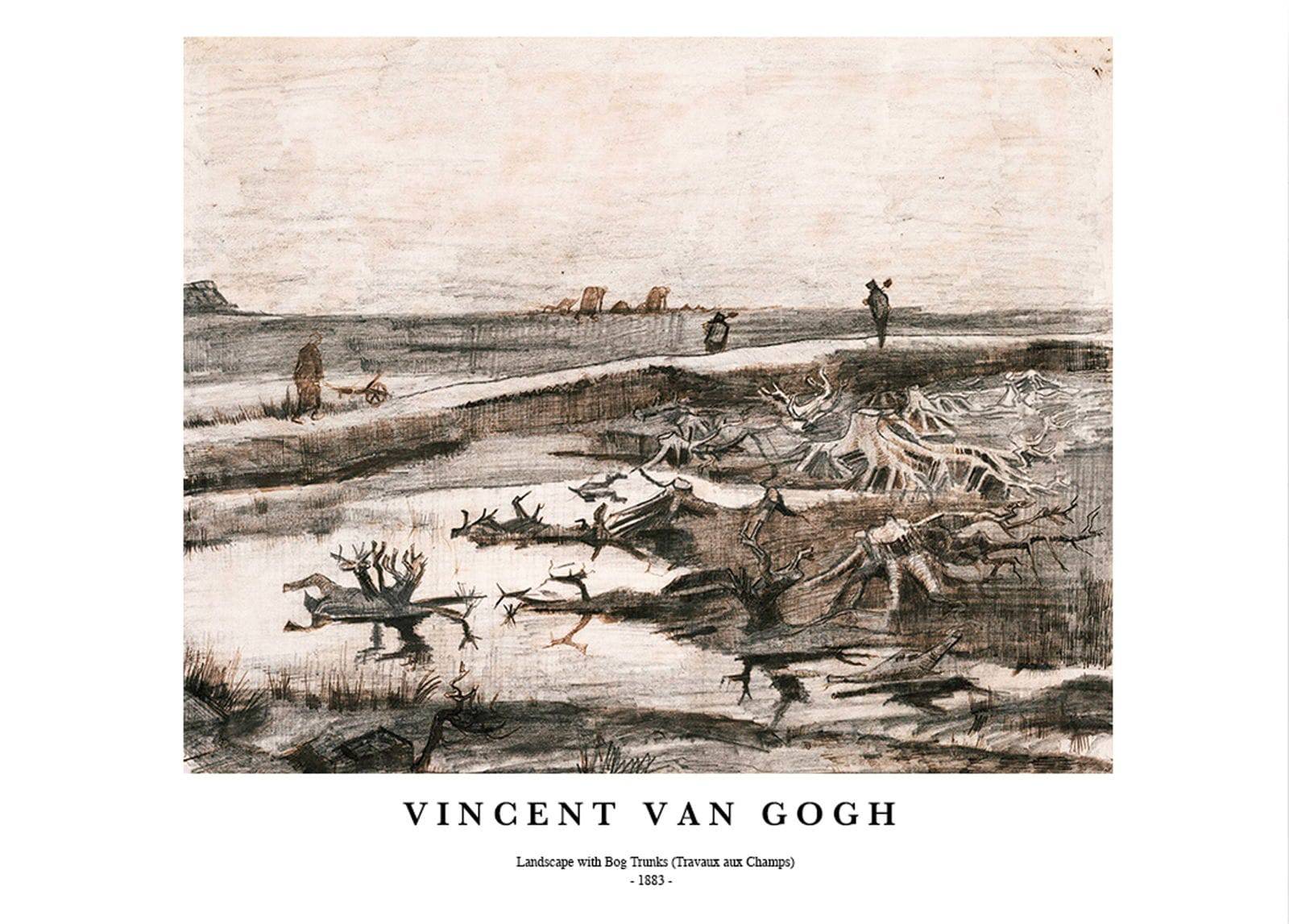 "Vincent Van Gogh - Landscape with Bog Trunks Poster"