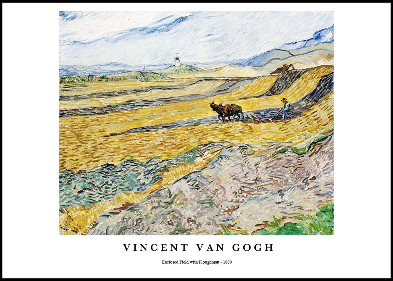 "Vincent Van Gogh - Enclosed Field with Ploughman Poster"