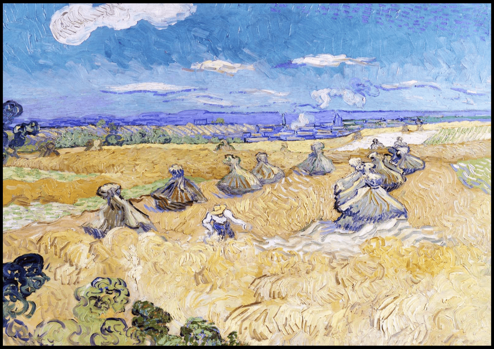 "Vincent Van Gogh - Wheat Stacks with Reaper"