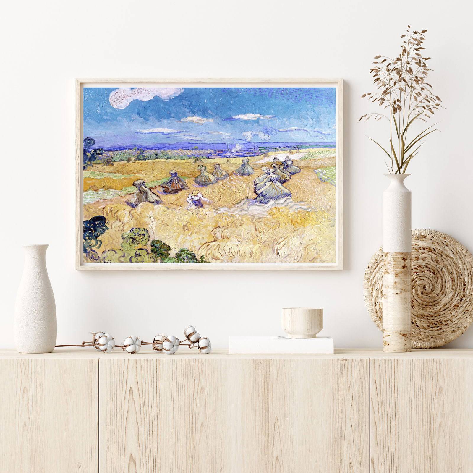 "Vincent Van Gogh - Wheat Stacks with Reaper"