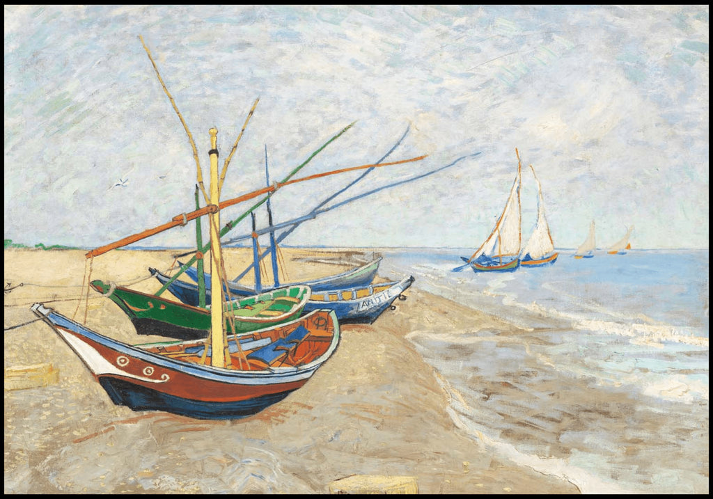 "Vincent Van Gogh - Fishing Boats on the Beach at Saintes-Maries"