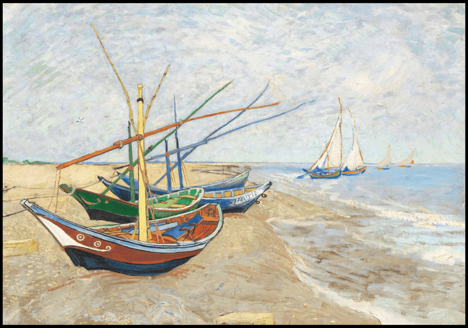 "Vincent Van Gogh - Fishing Boats on the Beach at Saintes-Maries"