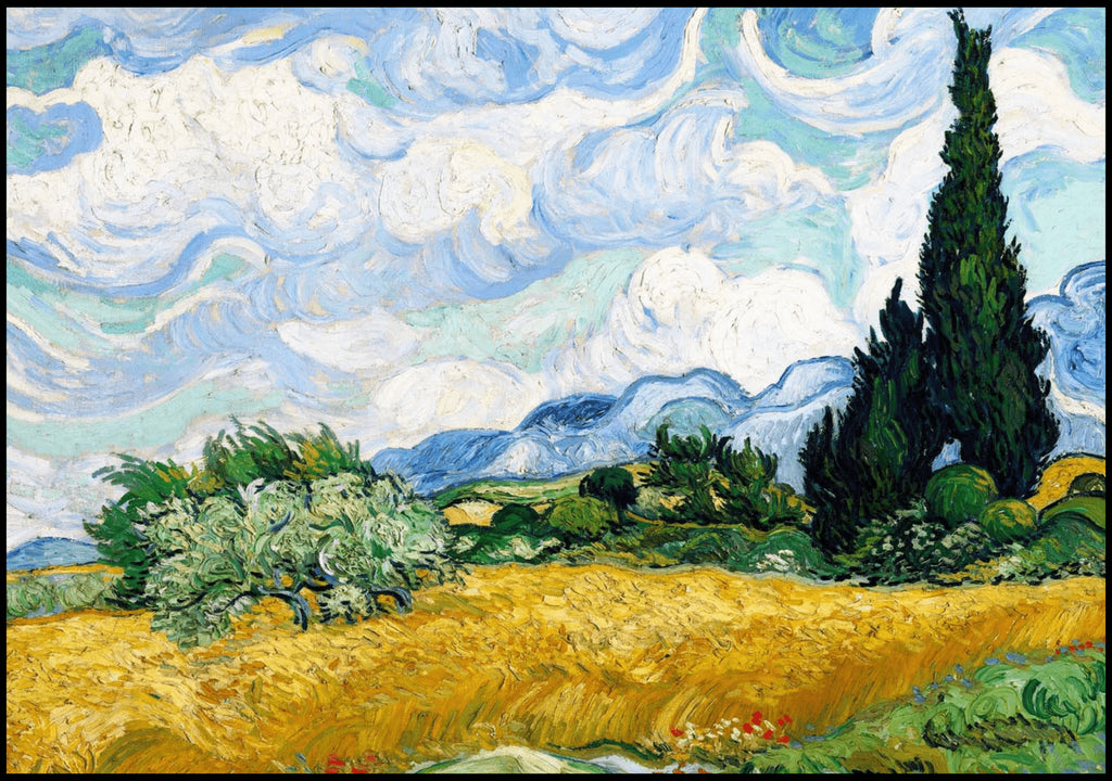 "Vincent Van Gogh - Wheat Field with Cypresses"