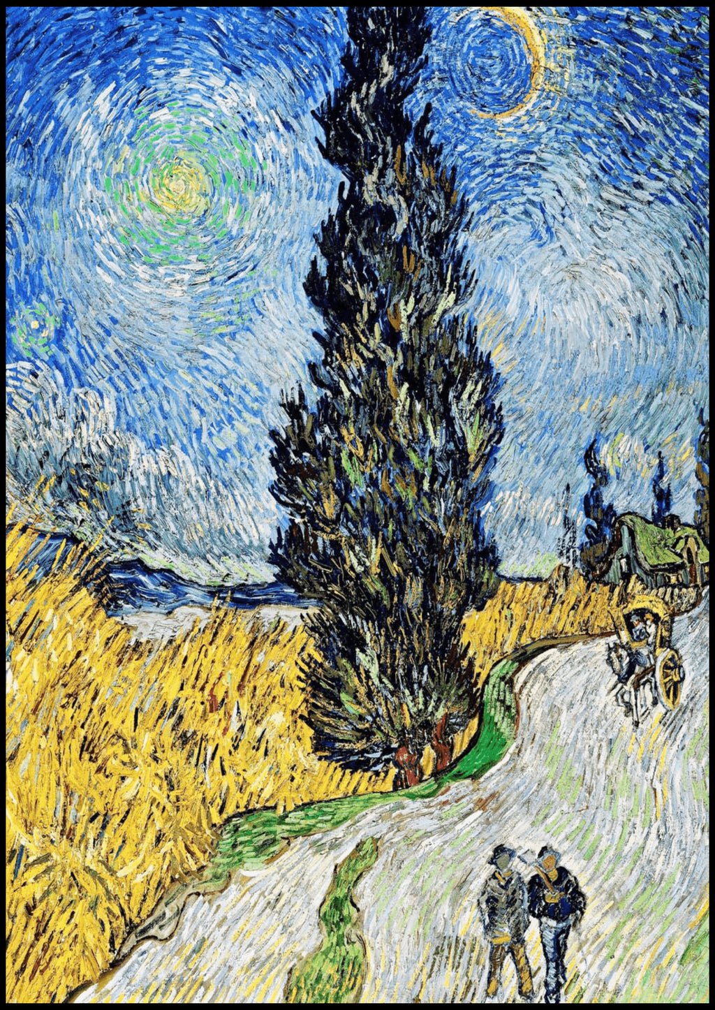 "Vincent Van Gogh - Road with Cypress and Star"