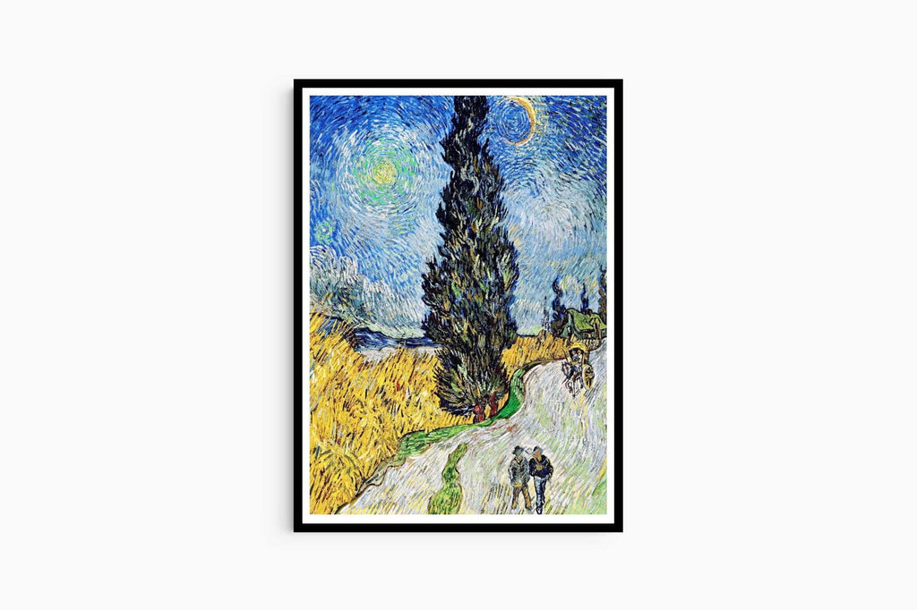 "Vincent Van Gogh - Road with Cypress and Star"