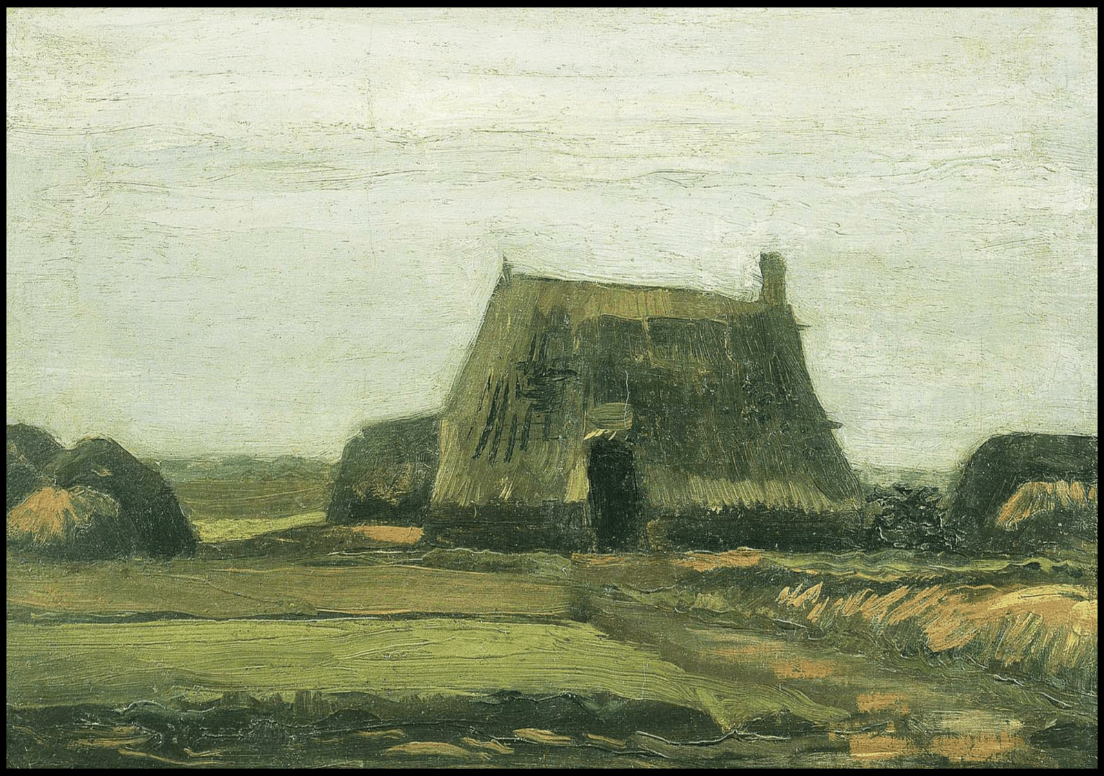 "Vincent Van Gogh - Farm with Stacks of Peat"